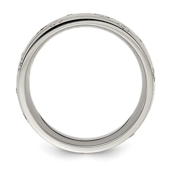 Chisel Stainless Steel Brushed with CZ 8.00mm Band