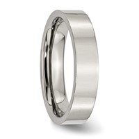 Chisel Stainless Steel Polished 5mm Flat Band view 4