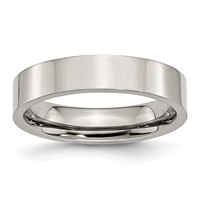 Chisel Stainless Steel Polished 5mm Flat Band view 1