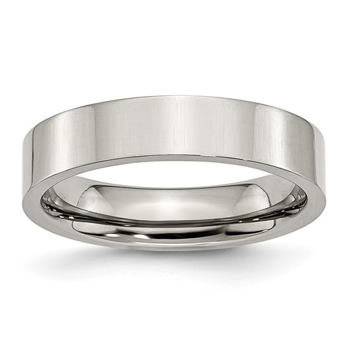 Chisel Stainless Steel Polished 5mm Flat Band