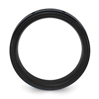 Chisel Stainless Steel Polished Band with Brushed Center Black and Blue IP-plated 8mm view 2