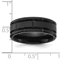 Chisel Stainless Steel Brushed and Polished Black IP-plated 8mm Band view 4