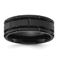 Chisel Stainless Steel Brushed and Polished Black IP-plated 8mm Band view 1
