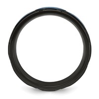 Chisel Stainless Steel Brushed and Polished Black and Blue IP-plated 8mm Band view 2
