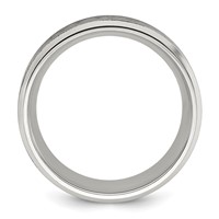Chisel Stainless Steel Brushed Center Band with Laser Design Mountains 8mm view 2