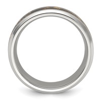 Chisel Stainless Steel Polished Band with Black and Gold Foil Inlay 8mm view 2