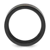 Chisel Stainless Steel Polished Black IP-plated Black and Gold Foil Inlay 8mm Band view 2