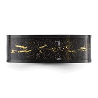 Chisel Stainless Steel Polished Black IP-plated Black and Gold Foil Inlay 8mm Band view 3