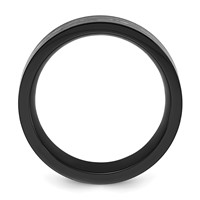 Chisel Stainless Steel Polished Black IP-plated Black and Silver Foil Inlay 8mm Band view 2