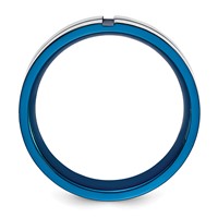 Chisel Stainless Steel Polished Blue IP-plated Grooved 6mm Band view 2