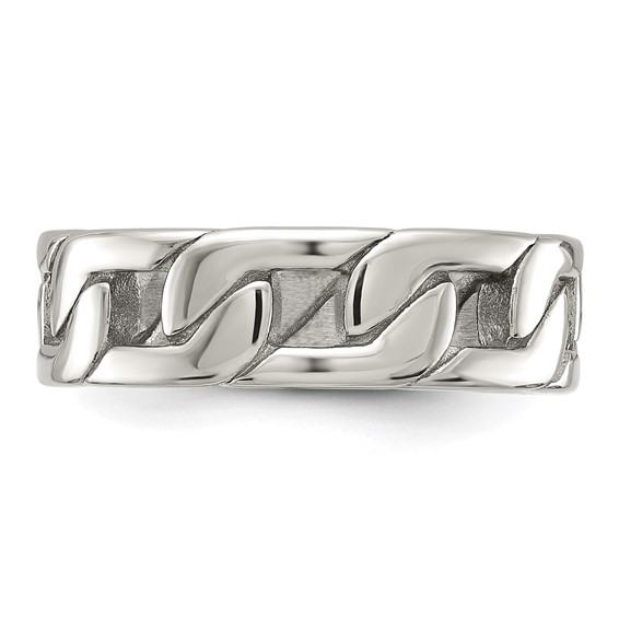 Chisel Stainless Steel Polished Chain Style 7mm Band