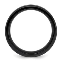 Chisel Stainless Steel Polished Black IP-plated Band with Wood Inlay Deer in Forest Design 9mm view 2