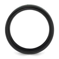 Chisel Stainless Steel Polished Black IP-plated Dragon Design Band with Green Glow in the Dark Enamel 8mm view 2
