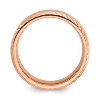 Chisel Stainless Steel Polished Rose IP-plated Grooved 8mm Band view 2