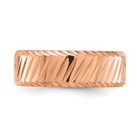Chisel Stainless Steel Polished Rose IP-plated Grooved 8mm Band view 3