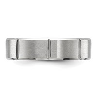 Chisel Stainless Steel Brushed and Polished Grooved 6mm Band view 3
