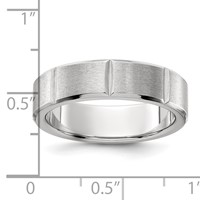 Chisel Stainless Steel Brushed and Polished Grooved 6mm Band view 4