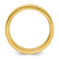 Chisel Stainless Steel Brushed and Polished Yellow IP-plated Grooved 6mm Band view 2