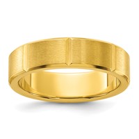 Chisel Stainless Steel Brushed and Polished Yellow IP-plated Grooved 6mm Band view 1