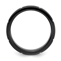 Chisel Stainless Steel Brushed and Polished Black IP-plated Grooved 6mm Band view 2