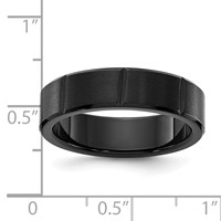 Chisel Stainless Steel Brushed and Polished Black IP-plated Grooved 6mm Band view 4