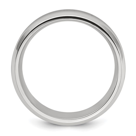 Chisel Stainless Steel Polished with Brushed Center 8mm Band