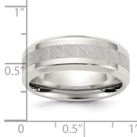 Chisel Stainless Steel Polished Band with Brushed Center 8mm view 4