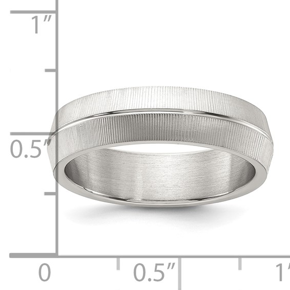 Chisel Stainless Steel Polished and Textured 6mm Band