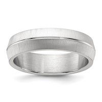 Chisel Stainless Steel Polished and Textured 6mm Band view 1