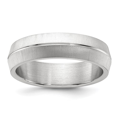 Chisel Stainless Steel Polished and Textured 6mm Band