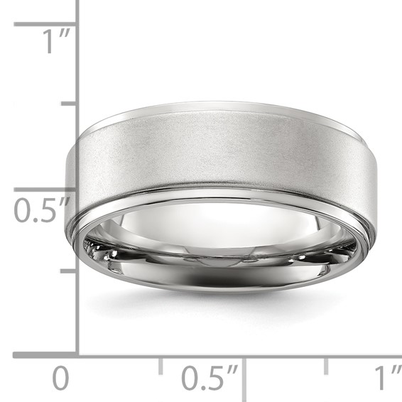 Chisel Stainless Steel Polished with Brushed Center 8mm Band