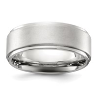 Chisel Stainless Steel Polished Band with Brushed Center 8mm view 1