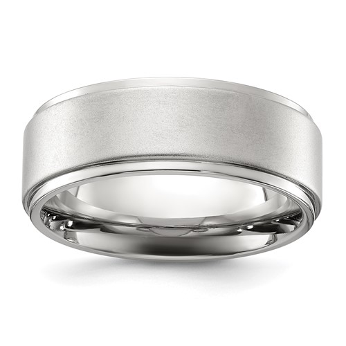 Chisel Stainless Steel Polished Band with Brushed Center 8mm