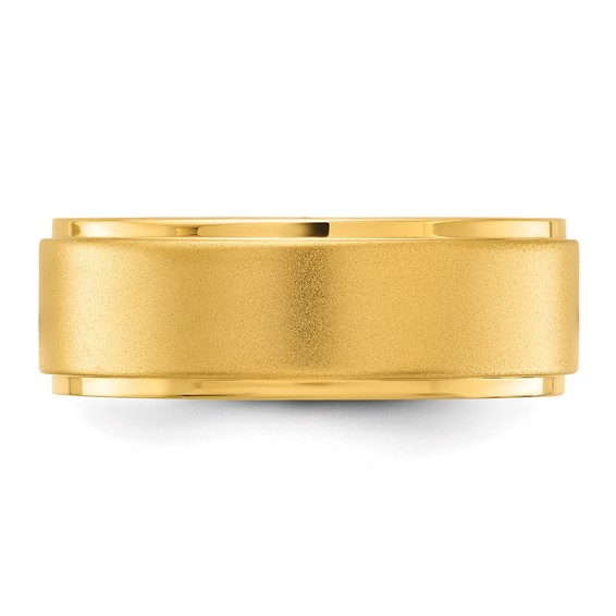 Chisel Stainless Steel Polished Yellow IP-plated Brushed Center 8mm Band