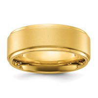 Chisel Stainless Steel Polished Yellow IP-plated Brushed Center 8mm Band view 1