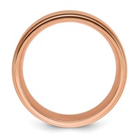 Chisel Stainless Steel Polished Rose IP-plated Brushed Center 8mm Band view 2