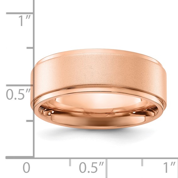 Chisel Stainless Steel Polished Rose IP-plated Brushed Center 8mm Band