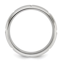 Chisel Stainless Steel Brushed and Polished Grooved 8mm Band view 2