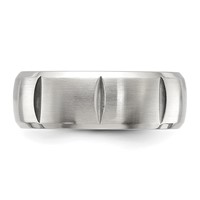Chisel Stainless Steel Brushed and Polished Grooved 8mm Band view 3