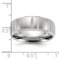 Chisel Stainless Steel Brushed and Polished Grooved 8mm Band view 4