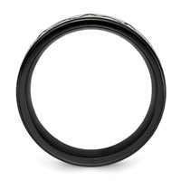 Chisel Stainless Steel Brushed Black IP-plated Heartbeat 8mm Band view 2