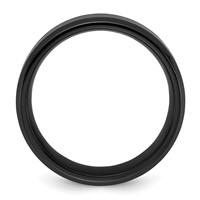 Chisel Stainless Steel Polished Black IP-plated Band with Blue Star Sandstone Inlay 8mm view 2