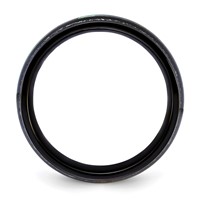 Chisel Stainless Steel Polished Black IP-plated Band with Abalone and Imitation Meteorite 8mm view 2