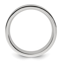 Chisel Stainless Steel Polished Band with Black Resin and Wood Inlay 8mm view 2