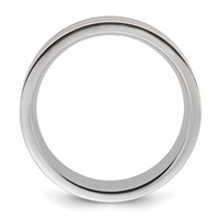 Chisel Stainless Steel Polished Band with Wood Inlay 8mm view 2