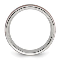 Chisel Stainless Steel Polished Arrow Band with Turquoise and Wood Inlay 8mm view 2