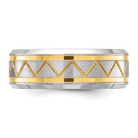 Chisel Stainless Steel Brushed and Polished Yellow IP-plated 8mm Band view 3