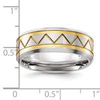 Chisel Stainless Steel Brushed and Polished Yellow IP-plated 8mm Band view 4
