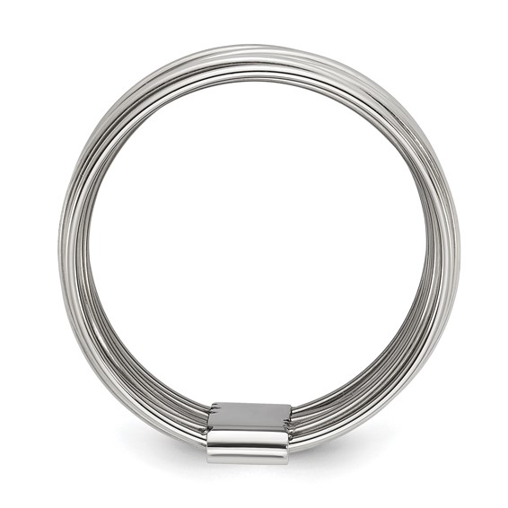 Chisel Stainless Steel Polished Multi-Wire Ring