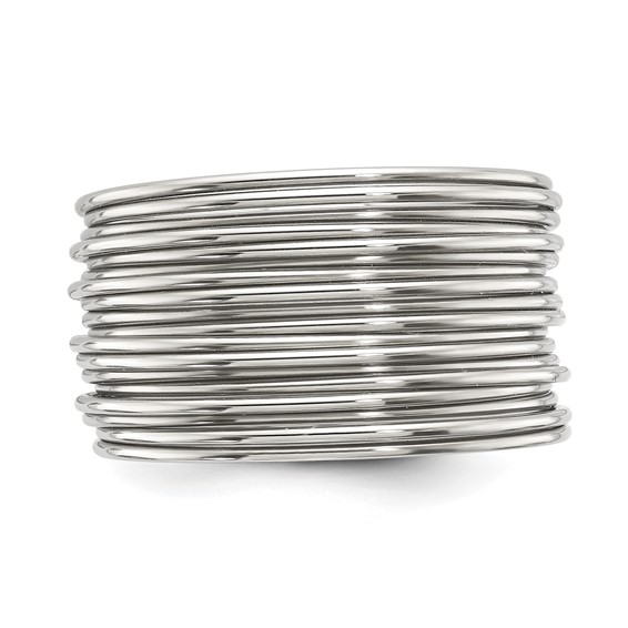 Chisel Stainless Steel Polished Multi-Wire Ring